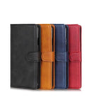 Premium Luxury Magnetic Leather Flip Wallet Case for Samsung S22 black, brown