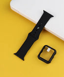 2 in 1 watch strap case with glass replacement silicone watch band watch face for apple watch 7 41mm 45mm 40mm 42mm