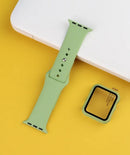 2 in 1 watch strap case with glass replacement silicone watch band watch face for apple watch 7 41mm 45mm 40mm 42mm