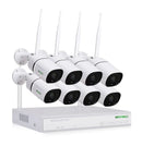 8 channels wifi security camera systems. White