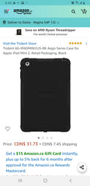 Trident AG-IPAD MINI 2US-BK Aegis Series Case for Apple iPad Mini 2, Retail Packaging, Black