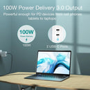 USB C Charger PD 100W GaN Dual USB Type C Charger For MacBook